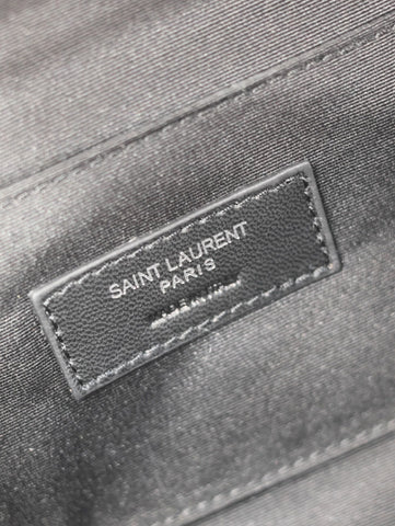 YSL 25S CLASSIC CROSSBODY BAG 26 IN BLACK CANVAS SILVER HARDWARE