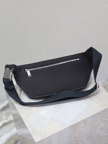 YSL 25S CLASSIC CROSSBODY BAG 26 IN BLACK CANVAS SILVER HARDWARE
