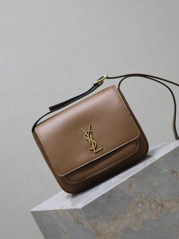 YSL 25S NIKI BABY 22 IN BROWN CALFSKIN GOLD HARDWARE