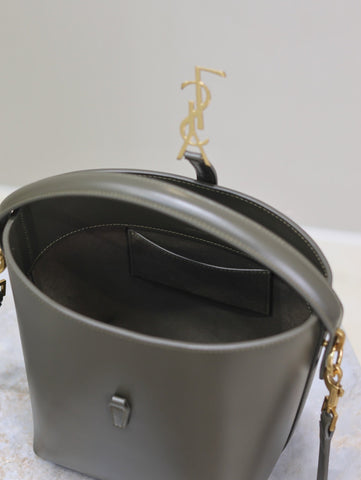YSL 25S LE 37 MINI 20 IN DARK OLIVE CALFSKIN GOLD HARDWARE