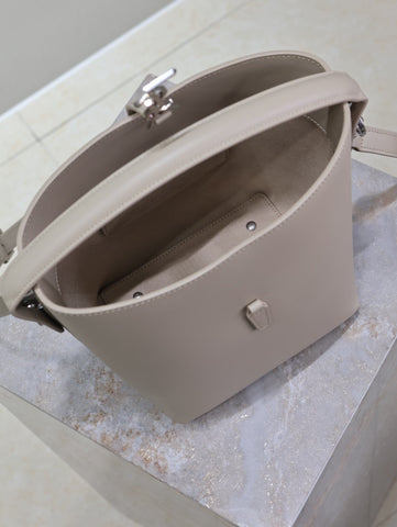 YSL 25S LE 37 BAG 20 IN DUSTY GRAY CALFSKIN SILVER HARDWARE