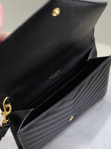 CASSANDRE CLUTCH 21 IN BLACK LAMBSKIN GOLD HARDWARE