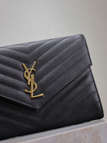 CASSANDRE CLUTCH 21 IN BLACK LAMBSKIN GOLD HARDWARE
