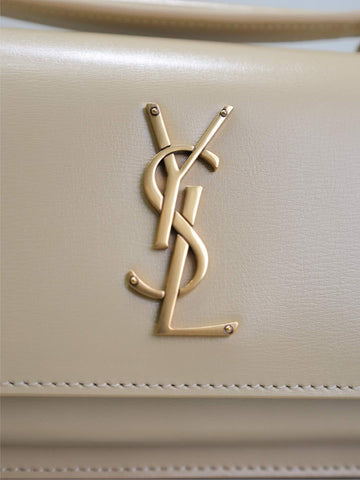 SUNSET SMALL BAG 19 IN BEIGE CALFSKIN GOLD HARDWARE