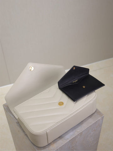 LOULOU MEDIUM 29 IN WHITE SHEEPSKIN GOLD HARDWARE