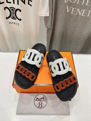 EXTRA SANDAL BLACK MIX WHITE MIX SYRUP CALFSKIN