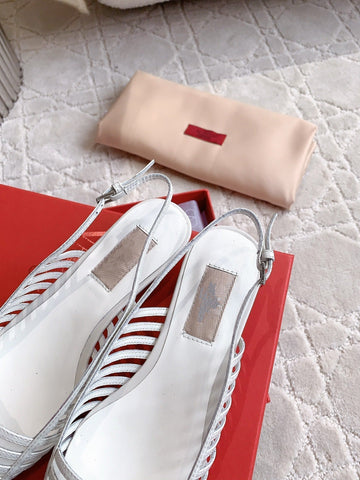 Mesh Slingback Ballerina White